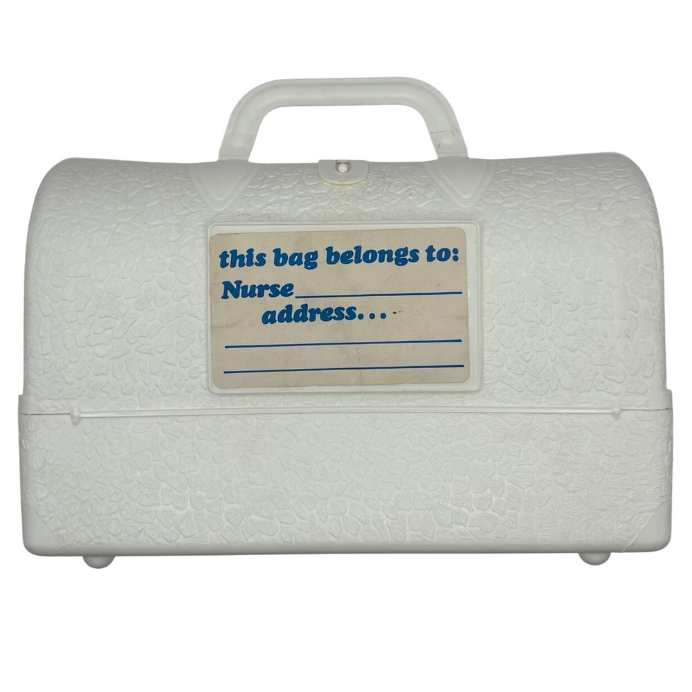 Vintage 1981 Hasbro Nurse Kit Plastic Medical Bag Carrying Case Only White Retro